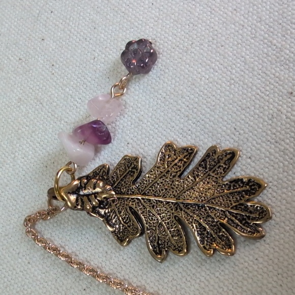 Handmade Rose Quartz & Fluorite Nature Lover Chain Bookmark - Picture 4 of 6